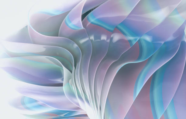 istock Abstract geometric crystal background with iridescent holographic texture. curve. cloth. 1499721373