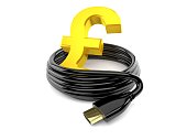 Pound currency with hdmi cable