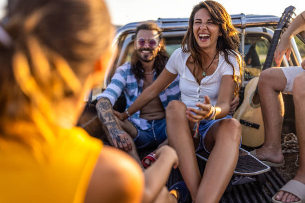 istock Friends enjoying a summer road trip journey 1499723252