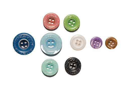 Colorful buttons isolated on white background