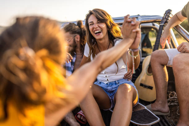 istock Friends enjoying a summer road trip journey 1499724258