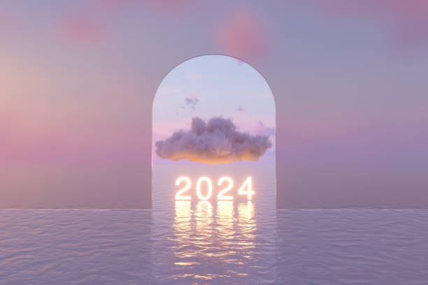 istock 2024 neon light text with cloud on sea 1499727088