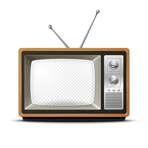istock Vector Retro TV Receiver with Wooden Frame and Transparent Screen, Isolated. Home Interior Design Concept. Vintage TV Frame Design Template, Border. Television Concept. TV Set in Front View 1499728423