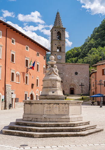 Fontana Farnesiana or Margaritiana. Leonessa is a medieval city founded 1278 in the Province of Rieti