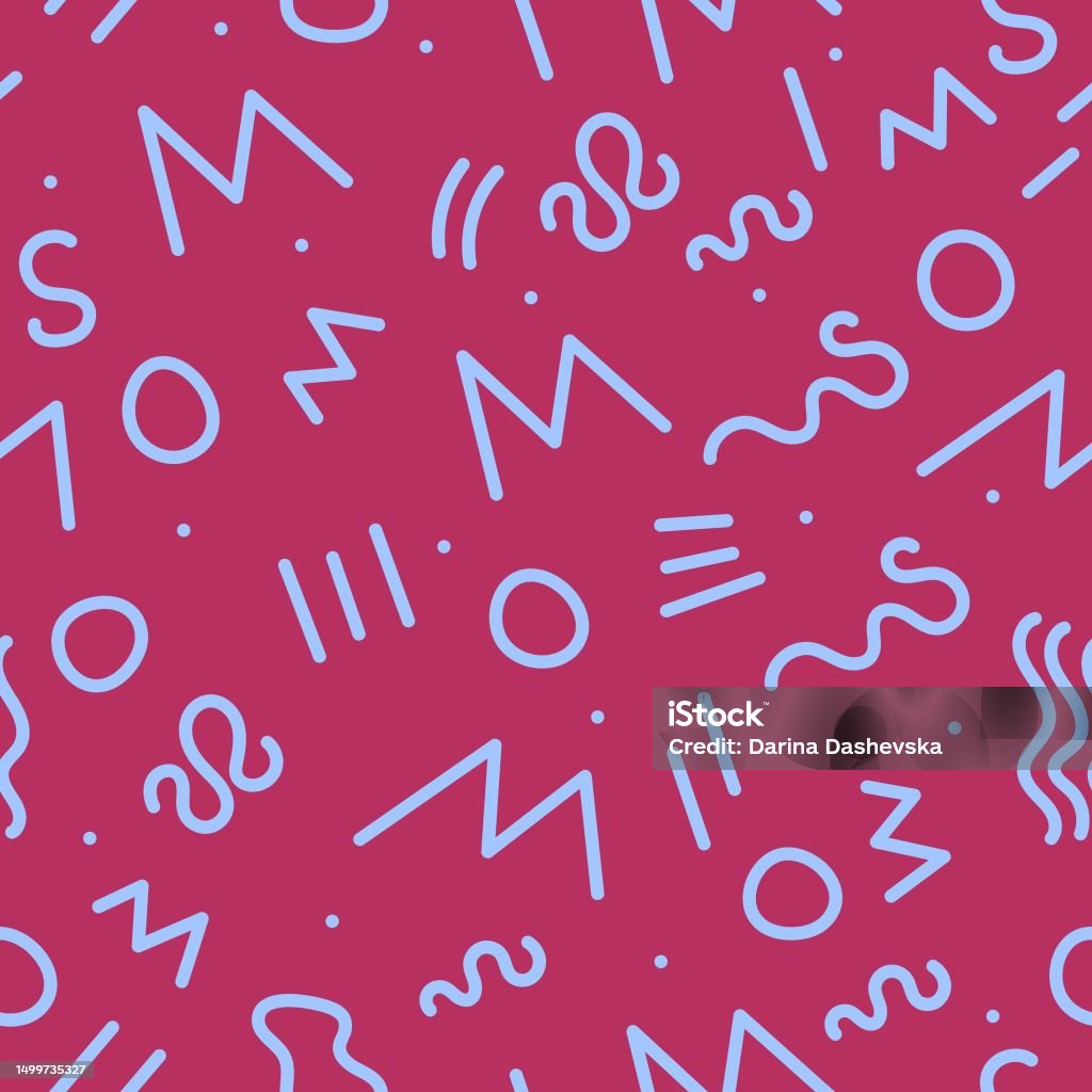 Random Swiggle Pattern 90s Seamless Pattern Squiggle Random Stock Illustration - Download ...