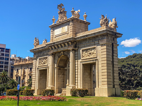 The monument called Puerta de la Mar in the city downtown. This is a reproduction of the old Puerta del Real, not to far from its actual position that leaded the way to the long gone Real Palace of Valencia