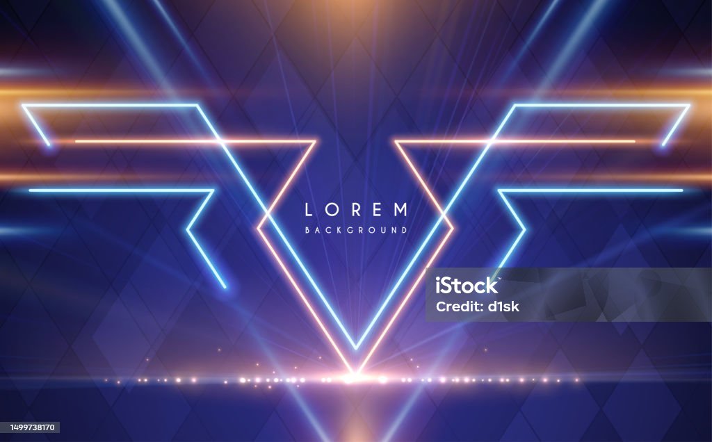 Light Background Triangular Images Abstract Neon Light Triangle Lines Background Stock Illustration ...