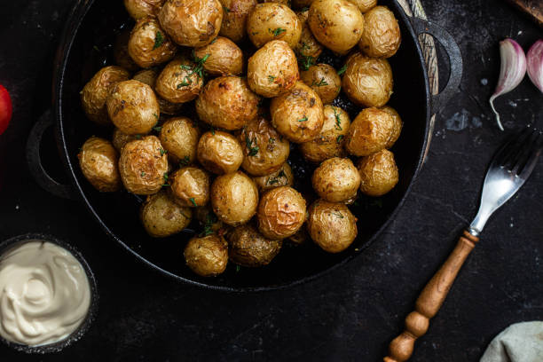 istock Baked new potatoes in a bowl 1499738270
