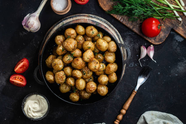 istock Baked new potatoes in a bowl 1499738319