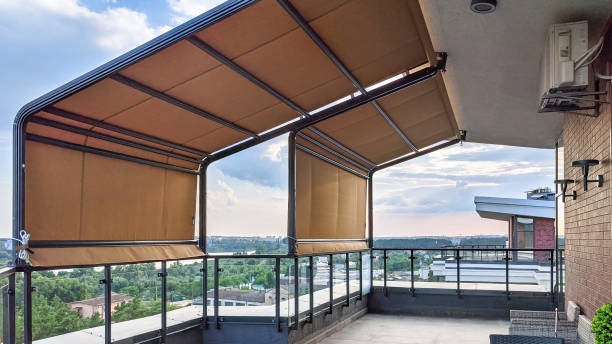 istock Awnings on the terrace. 1499739900