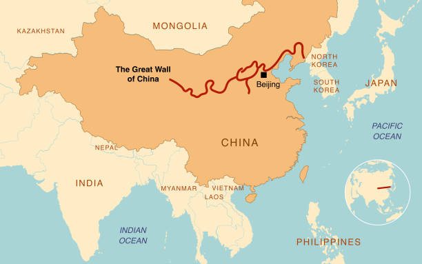 istock Map of the Great Wall of China 1499740391