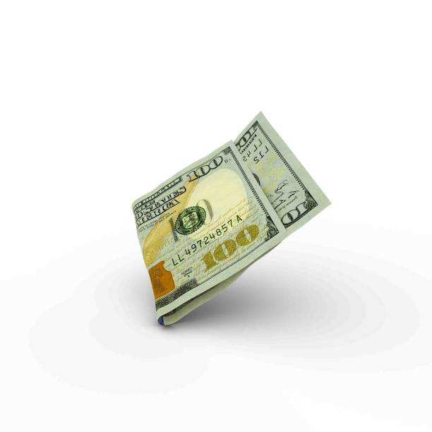 3d rendering of Folded US dollar notes isolated on white background.