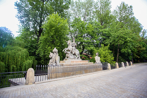 John III Sobieski Monument build by Franciszek Pinck in 1788. in Lazienki park in Warsaw, Poland.