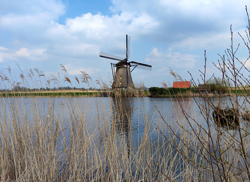 old traditional windmills in Holland