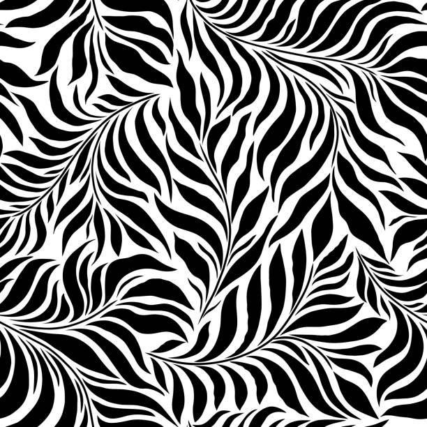 leavespatterncontest - pattern seamless doodle retro revival stock illustrations