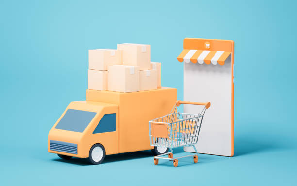 istock Truck and cargo box with cartoon style, 3d rendering. 1499751179