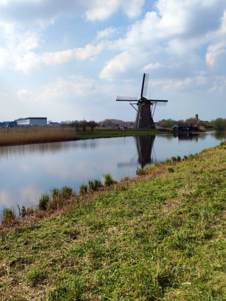 istock the windmills in Kinderdijk with white clouds and blue sky, Netherlands 1499751583