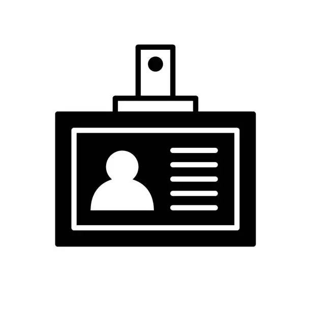 Vector illustration of Employee ID Black Line & Fill Vector Icon