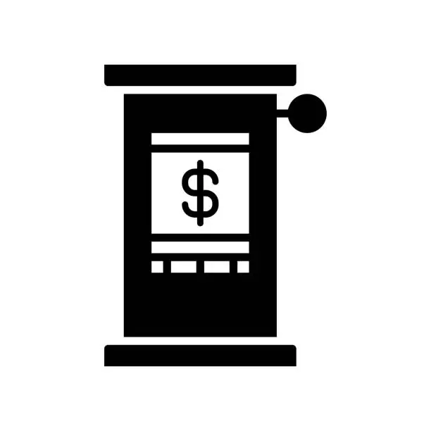 Vector illustration of Automated Teller Machine Black Line & Fill Vector Icon