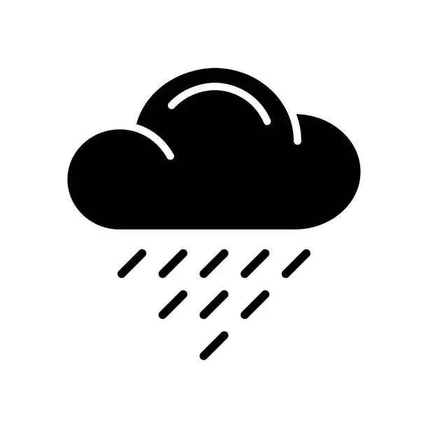 Vector illustration of Weather Report Black Line & Fill Vector Icon