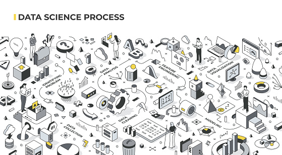 Data Science Project Process Visual Data Science Process Isometric Illustration Stock Illustration ...
