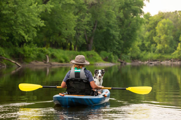 istock Girl & Dog Kayaking Down Rum River in Summer 1499758390