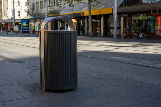 istock trash, garbage bin on street in city Sydney Australia 1499759419