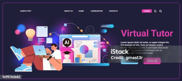 Student Doing Homework With Ai Helper Bot Educational Web Seminar Internet Classes Online Student Doing Homework With Ai Helper Bot Educational Web Seminar Internet Classes Online