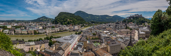 Salzburg in panoramic view, Austria