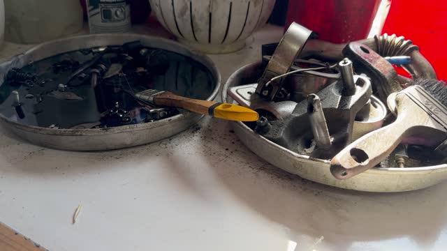 Messy Repair and Hand tools stock video