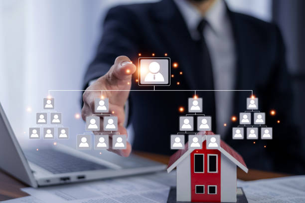 istock Business team management concept, Businessman touch  visual screen for organization group of employee manage manpower to success in business strategy. Leader project team management,HR human resource 1499766154