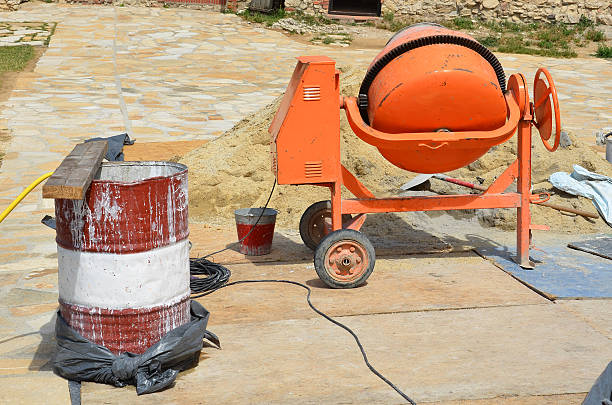 Cement mixer stock photo