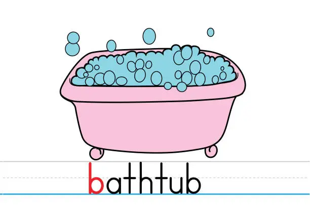 Vector illustration of Bathroom Bathtub