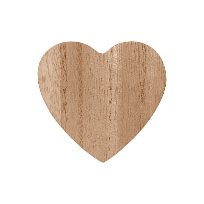 Wooden heart. Christmas ornament isolated on a white background. Stock photo