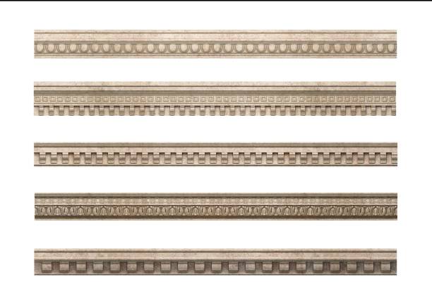 Set of antique classical architectural cornices 3d illustration. Set of antique classical architectural cornices of antique classical architectural cornices architectural cornice stock pictures, royalty-free photos & images