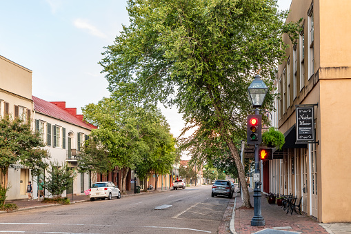 Natchez, MS, USA. 7 June 2023. Shops and business in Natchez town center.