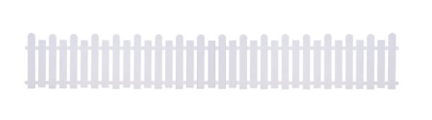 istock Panoramic view of white artificial wooden picket isolated on white background with clipping path 1499781187