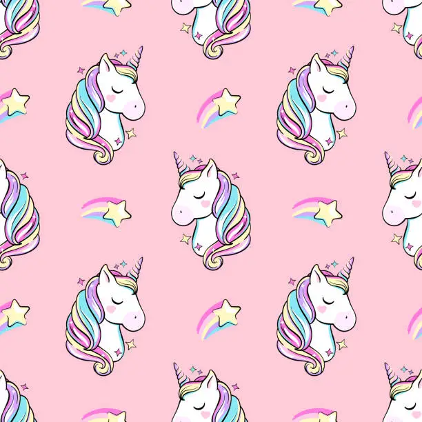 Vector illustration of Unicorn seamless pattern