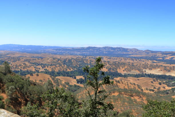 カリフォルニア州ディアブロ山のアーティストポイントからのサンラモンバレーの眺め - mt diablo state park ストックフォトと画像