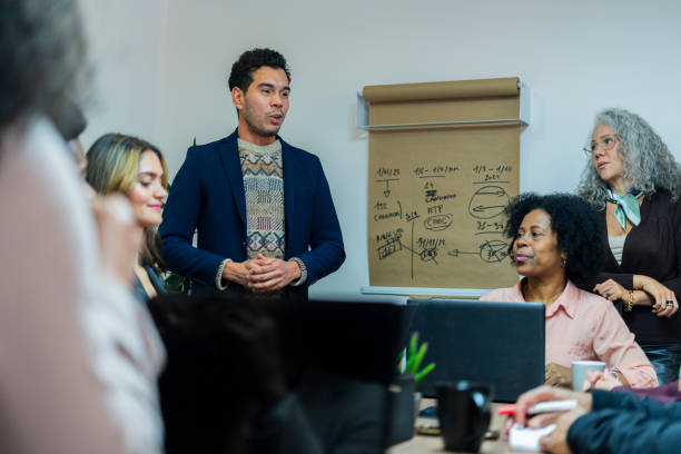 istock Working group breaking down ideas for their new project in the company 1499784406