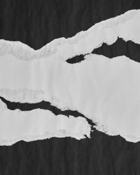 istock Black and White Torn Paper Collage Style, Ripped Paper Effect, Texture Abstract Background, Copy Space for Text. 1499785755