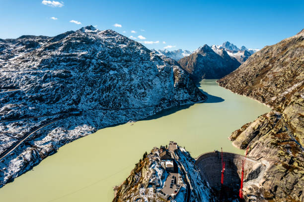 Grimsel Lake in Switzerland, Aerial view