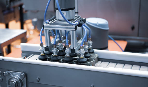 istock Automated robot arm in food industry. 1499787128