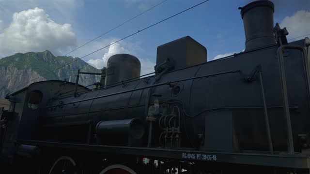 Steam Train Station Close Up