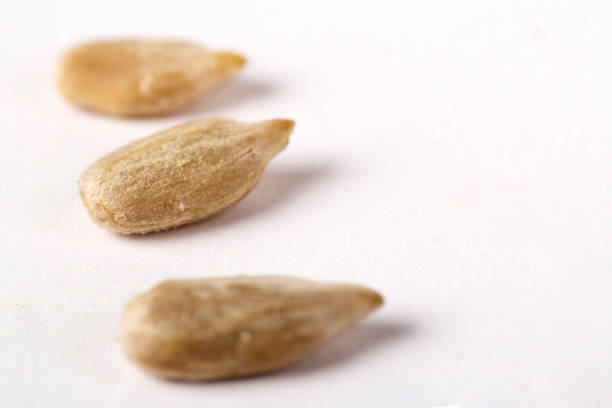 Peeled Sunflower Seeds Isolated On White Background