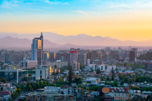 Downtown Santiago de Chile stock photo