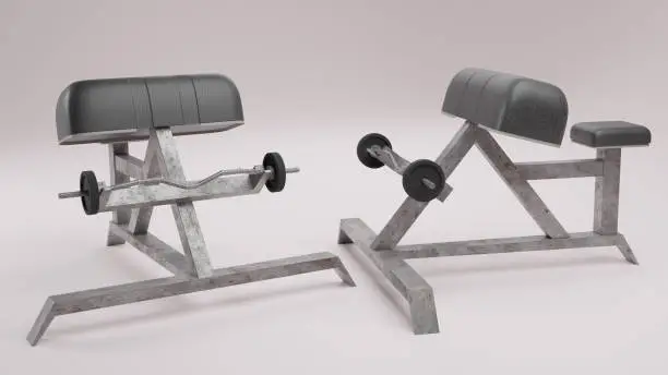 3d render 3D model biceps machines illustration with white background