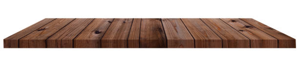 격리 된 갈색 나무 질감 선반 - cutting board plank wood isolated 뉴스 사진 이미지