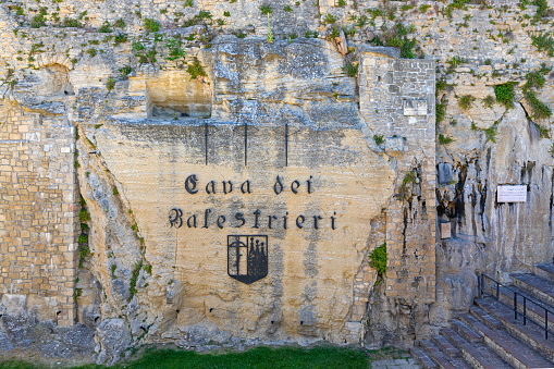 San Marino - June 16, 2019: Historical Landmark Cava dei Balestrieri in Republic of San Marino.