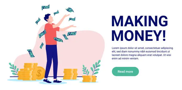 Vector illustration of Making money